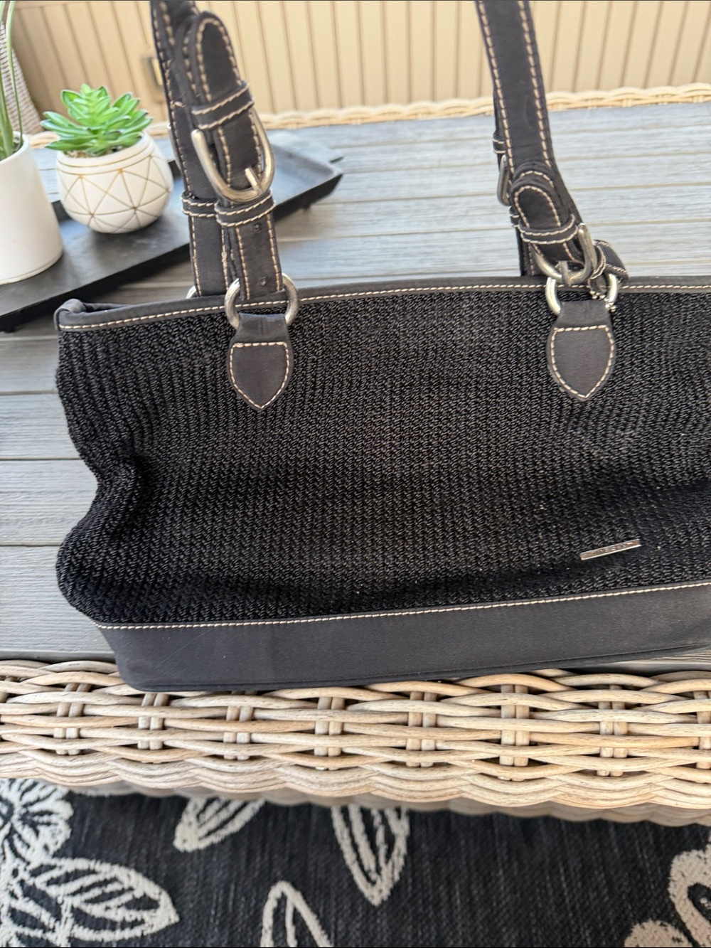 Black Women's Woven Tote Bag - the Sam